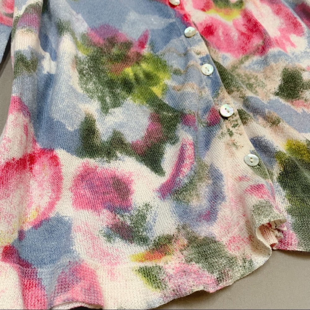 Anthropologie MOTH watercolor vintage cardigan sweater, M. - Picture 2 of 8